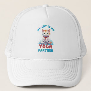 My Cat Is My Yoga Partner -Adorable Meditating Cat Trucker Hat