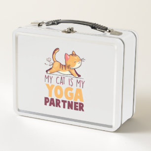 My Cat Is My Yoga Partner Metal Lunch Box