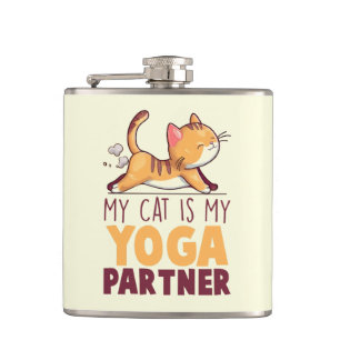 My Cat Is My Yoga Partner – Stretching Cat Hip Flask