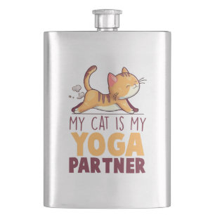 My Cat Is My Yoga Partner – Stretching Cat Hip Flask