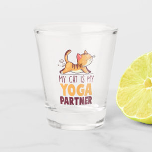 My Cat Is My Yoga Partner – Stretching Cat Shot Glass