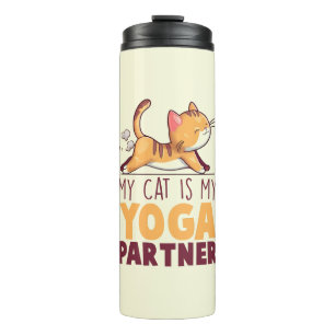 My Cat Is My Yoga Partner – Stretching Cat Thermal Tumbler