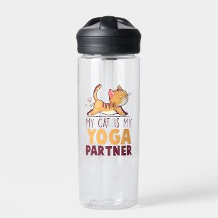 My Cat Is My Yoga Partner – Stretching Cat Water Bottle