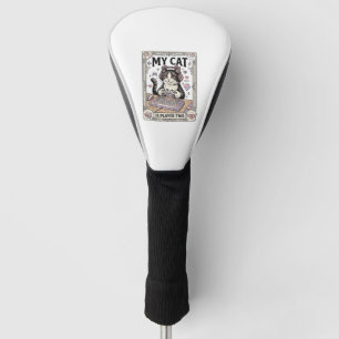 My Cat Is Player Two Cat Gamer Tech Vintage Vector Golf Head Cover