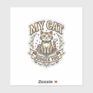 My Cat Judges You Cat Sarcasm Attitude Vintage Vec
