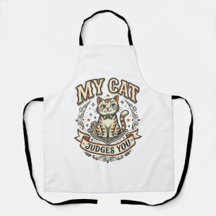 My Cat Judges You Cat Sarcasm Attitude Vintage Vec Apron