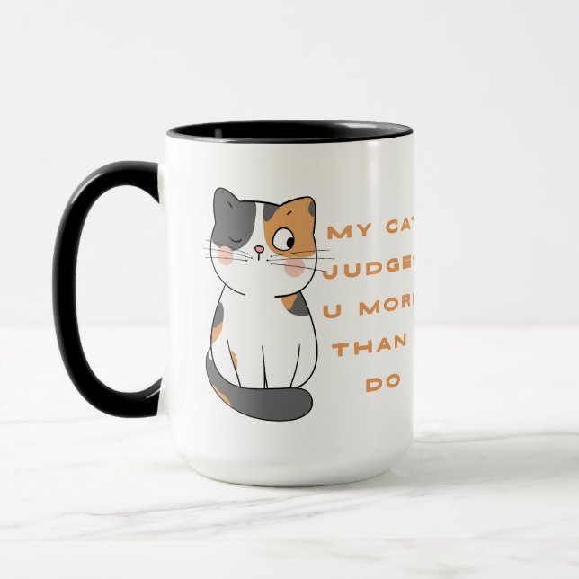 My Cat judges you more than I do Mug (Left)