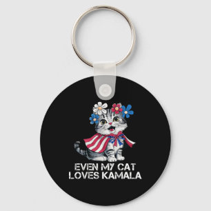My Cat Loves Kamala Harris For President  Key Ring