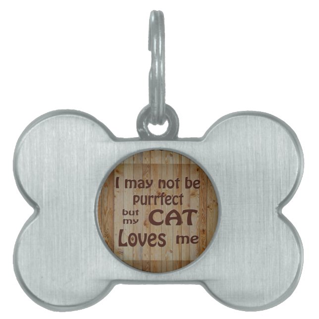 My Cat Loves Me Pet Name Tag (Front)