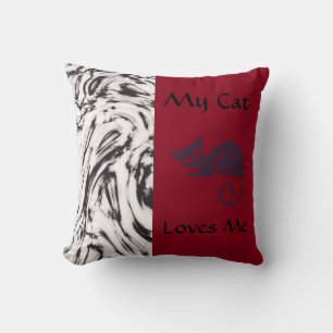My Cat Loves Me Reversible Designer Pillow