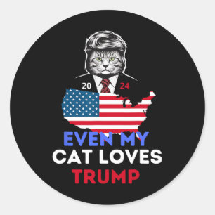My Cat Loves Trump 2024 1 Classic Round Sticker