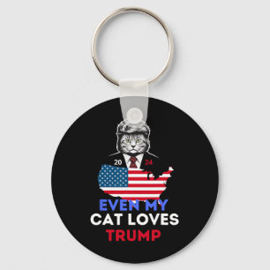 My Cat Loves Trump 2024 1 Key Ring
