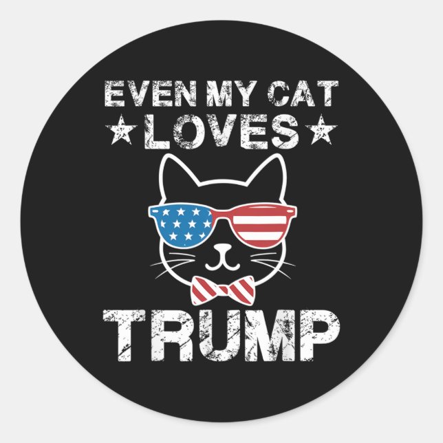 My Cat Loves Trump 2024  Classic Round Sticker (Front)