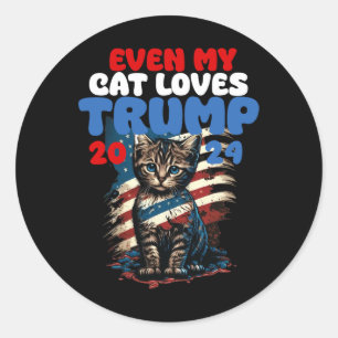 My Cat Loves Trump 2024 Shirt  Classic Round Sticker