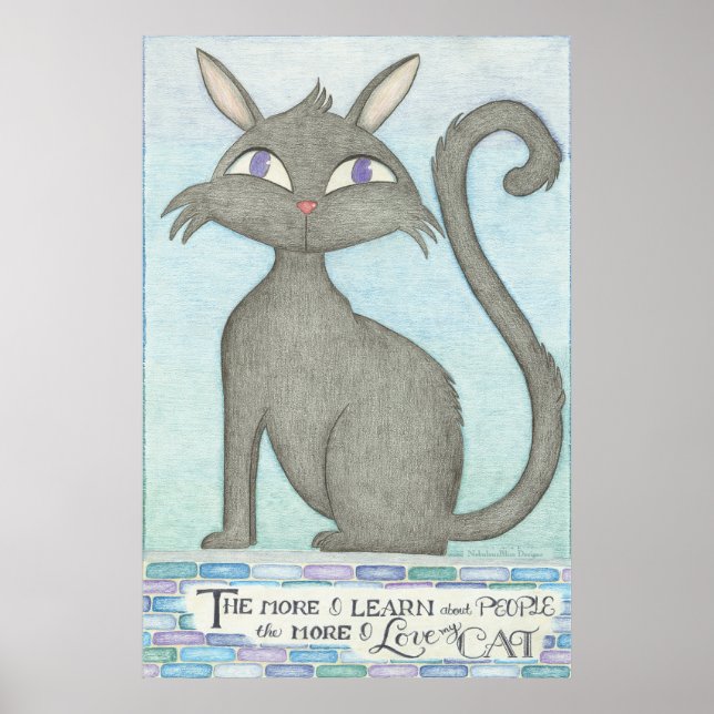 My Cat - Mark Twain Quote Inspired Wall Art (Front)