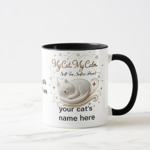 My Cat My Calm – White Cat Love Mug