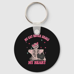 My Cat Never Broke My Heart Funny Anti Valentine S Key Ring