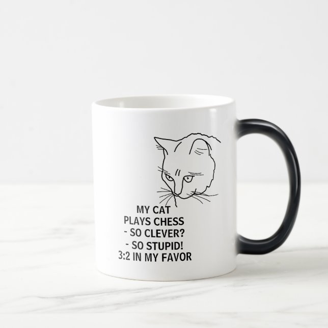 My Cat Plays Chess customisable Magic Mug (Right)
