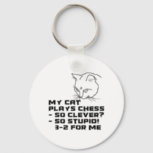 My Cat Plays Chess Key Ring
