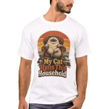 My Cat Runs the House Funny Cat Owner Vintage