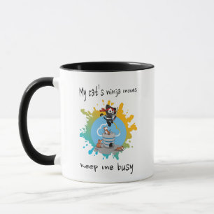 My cat’s ninja moves keep me busy athletic cat mug