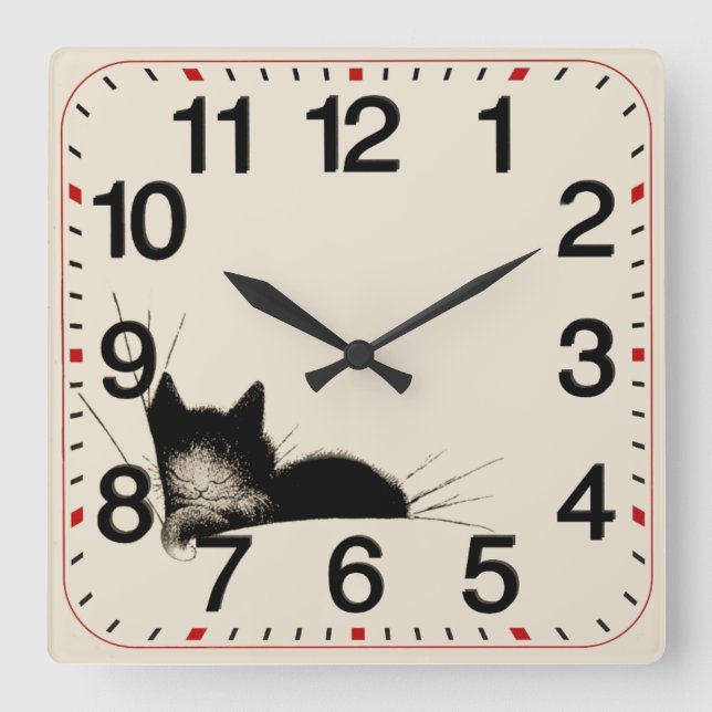 My cat square wall clock (Front)