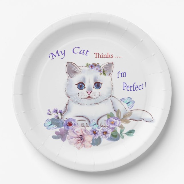 My Cat thinks I'm Perfect Cat Illustration Plates (Front)