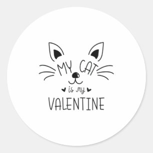 My Cats Are My Valentine Cat Valentines Day 1 Classic Round Sticker