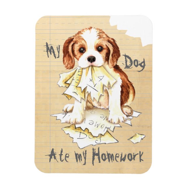 My Cavalier Ate My Homework Magnet (Vertical)
