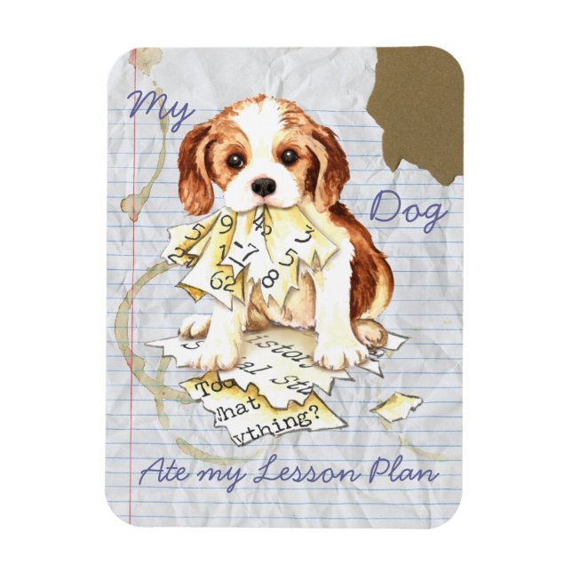 My Cavalier Ate My Lesson Plan Magnet (Vertical)