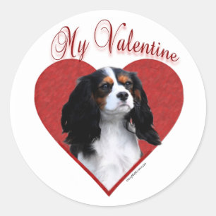My Cavalier Valentine Classic Round Sticker
