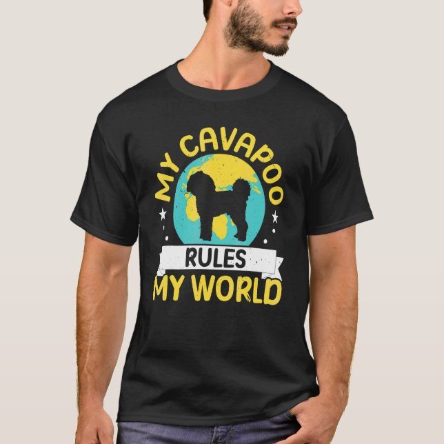 My Cavapoo Rules My World Dog  Puppy Owner T-Shirt (Front)