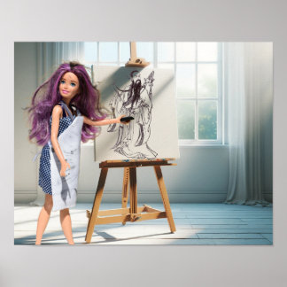 My charcoal drawing of a warrior.  poster