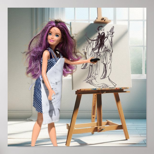 My charcoal drawing of a warrior.  poster (Front)