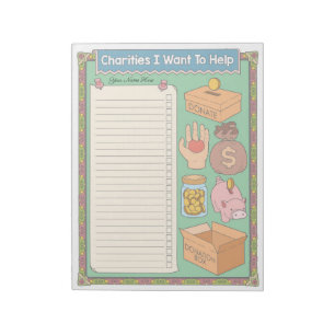 My Charities To Do List Custom Notepad