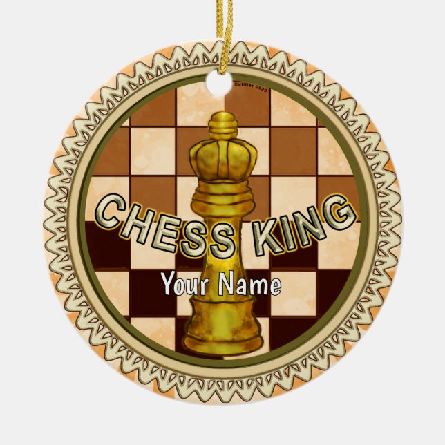 My Chess King Ceramic Ornament (Front)