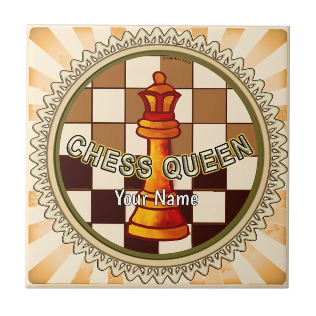 My Chess Queen  Ceramic Tile (Front)