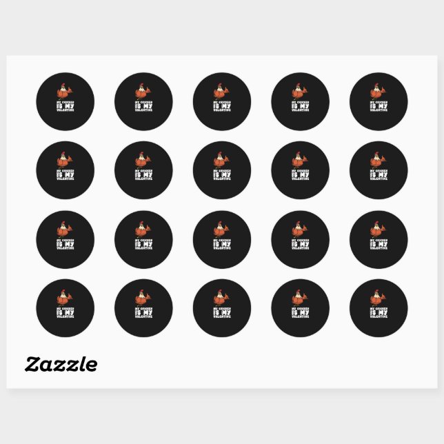 My Chicken Is My Valentine Classic Round Sticker (Sheet)