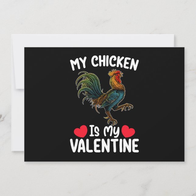 My Chicken Is My Valentine Day Funny Farmers Invitation (Front)
