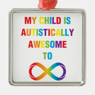 My Child Autistically Awesome Infinity Metal Tree Decoration