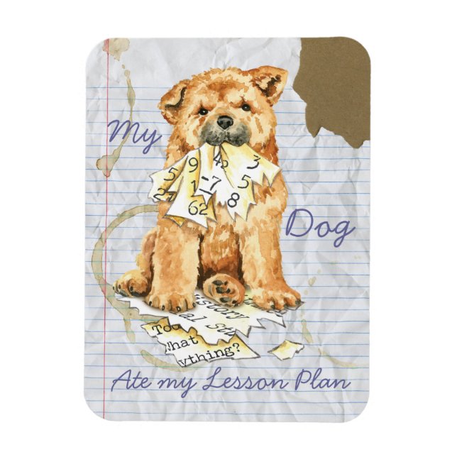 My Chow Chow Ate My Lesson Plan Magnet (Vertical)