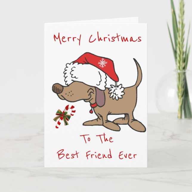 MY **CHRISTMAS CARTOON PUPPY**BEST FRIEND EVER HOLIDAY CARD (Front)