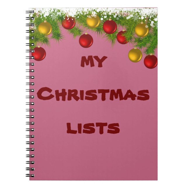 My christmas list note book (Front)