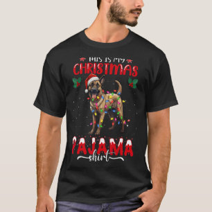 My Christmas Pajama Belgian Malinois Dog Santa Cla T-Shirt