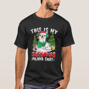 My Christmas Pajama Christmas Stocking Santa Llama T-Shirt