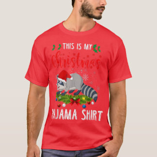 My Christmas Pajama Christmas Stocking Santa Racco T-Shirt