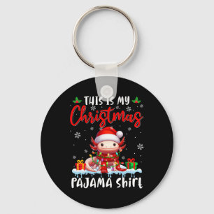 My Christmas Pajama Santa Axolotl Animals Xmas Lig Key Ring