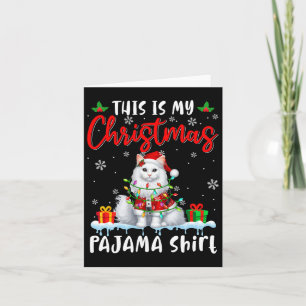 My Christmas Pajama Santa Cat Animals Xmas Lights Card