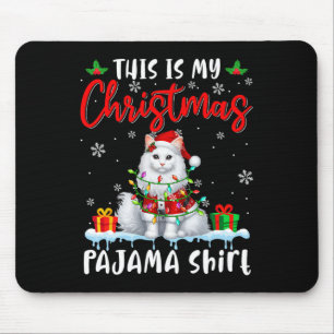 My Christmas Pajama Santa Cat Animals Xmas Lights Mouse Pad