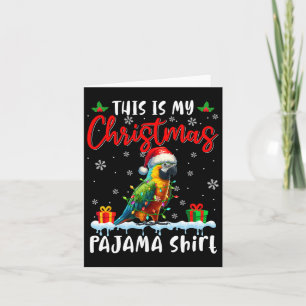 My Christmas Pajama Santa Parrot Animals Xmas Ligh Card